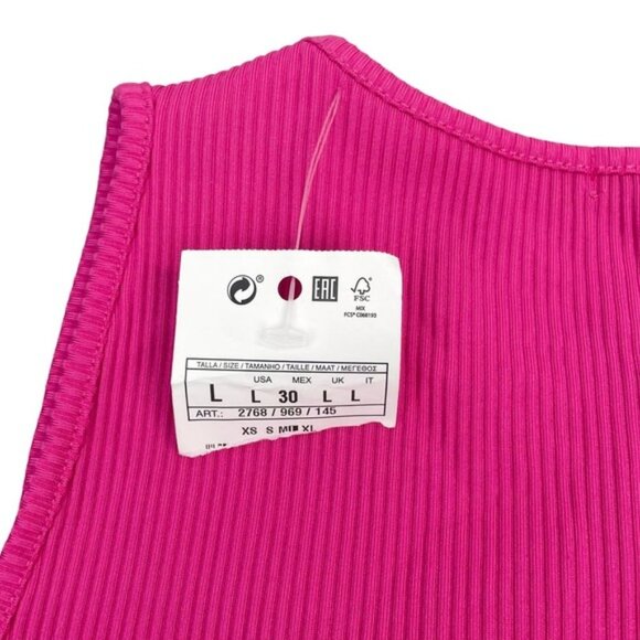 NWT STRADIVARIUS Ribbed Cut Out Top Sz Large - Picture 6 of 6